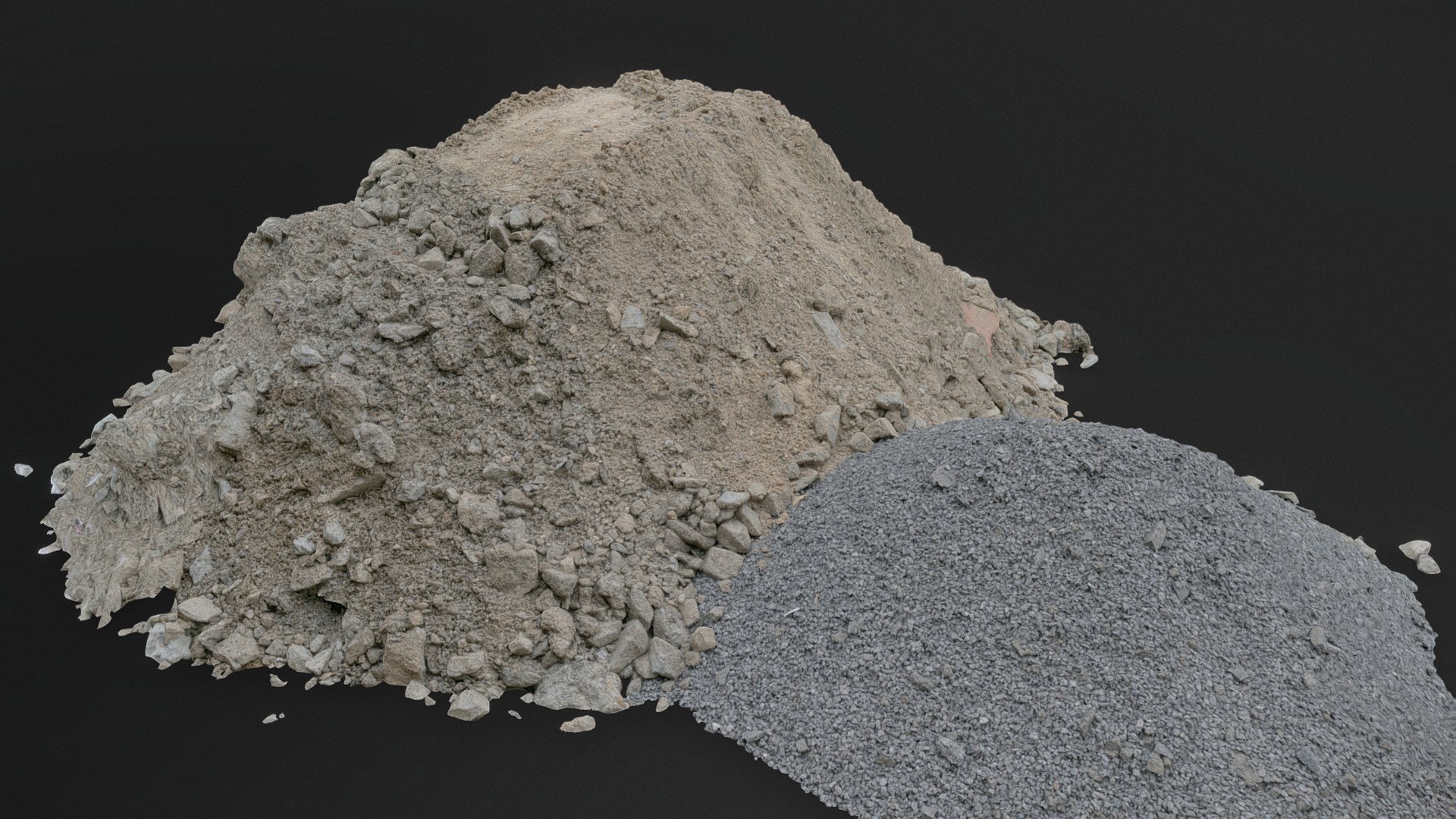 Two construction material piles 3d model