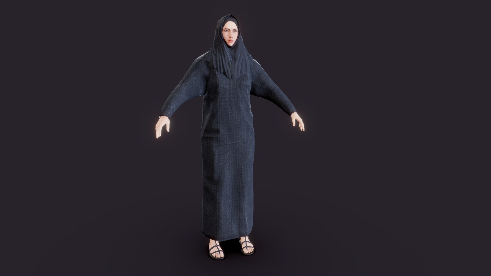 Woman in Hijab 3d model