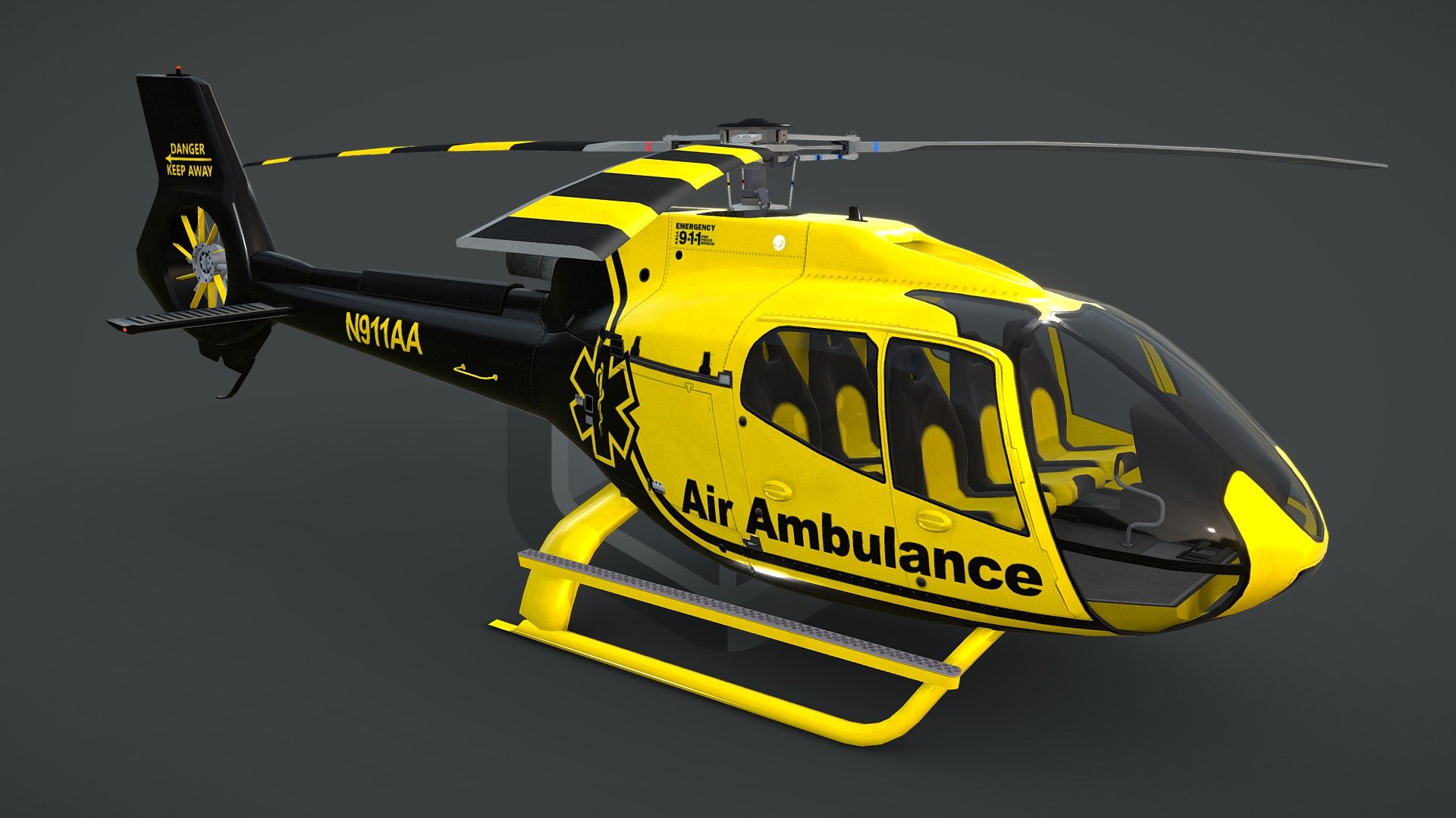 Air Ambulance Helicopter EC130-H130 Livery 1 3d model