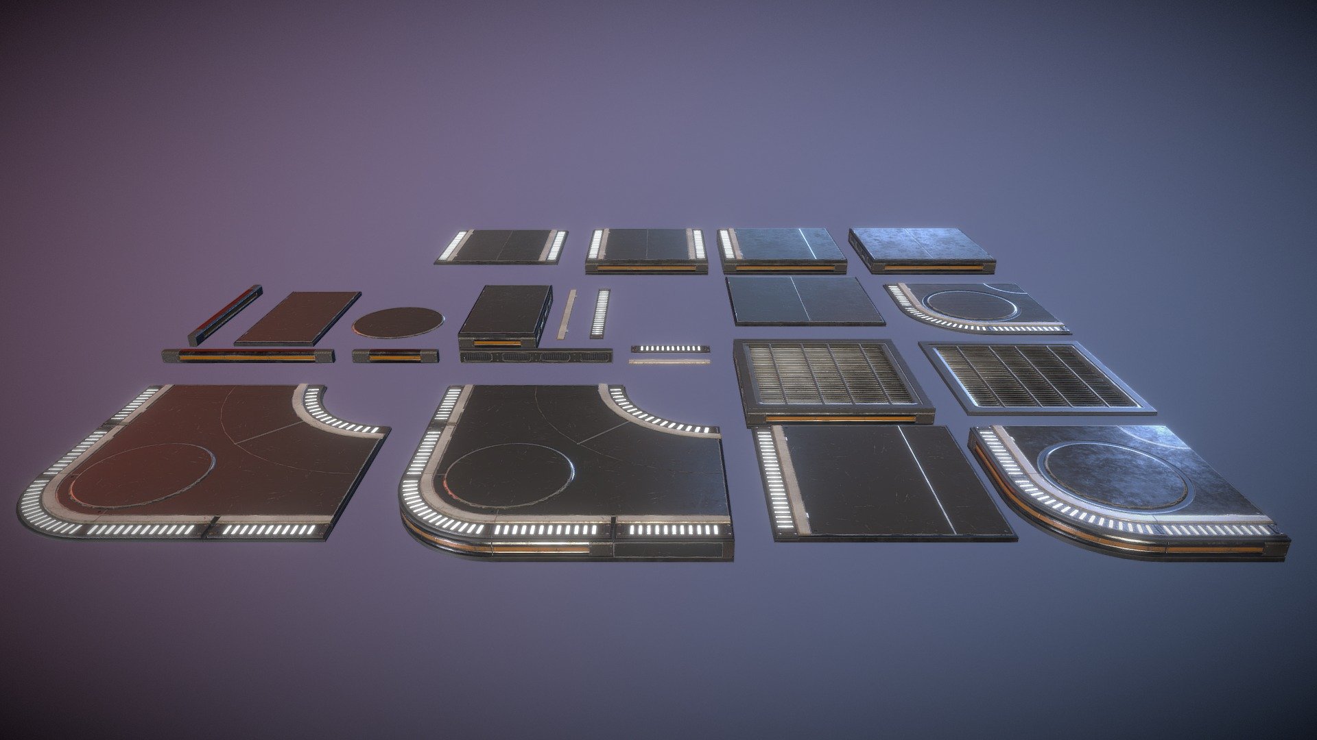 Sci Fi Floors Kit 1 3d model