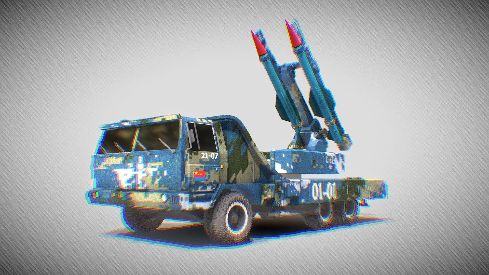 Red flag 12 anti-aircraft missile 3d model