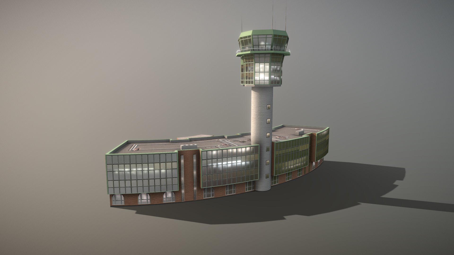 Airport Control Tower LIRN_KDP Naples 3d model