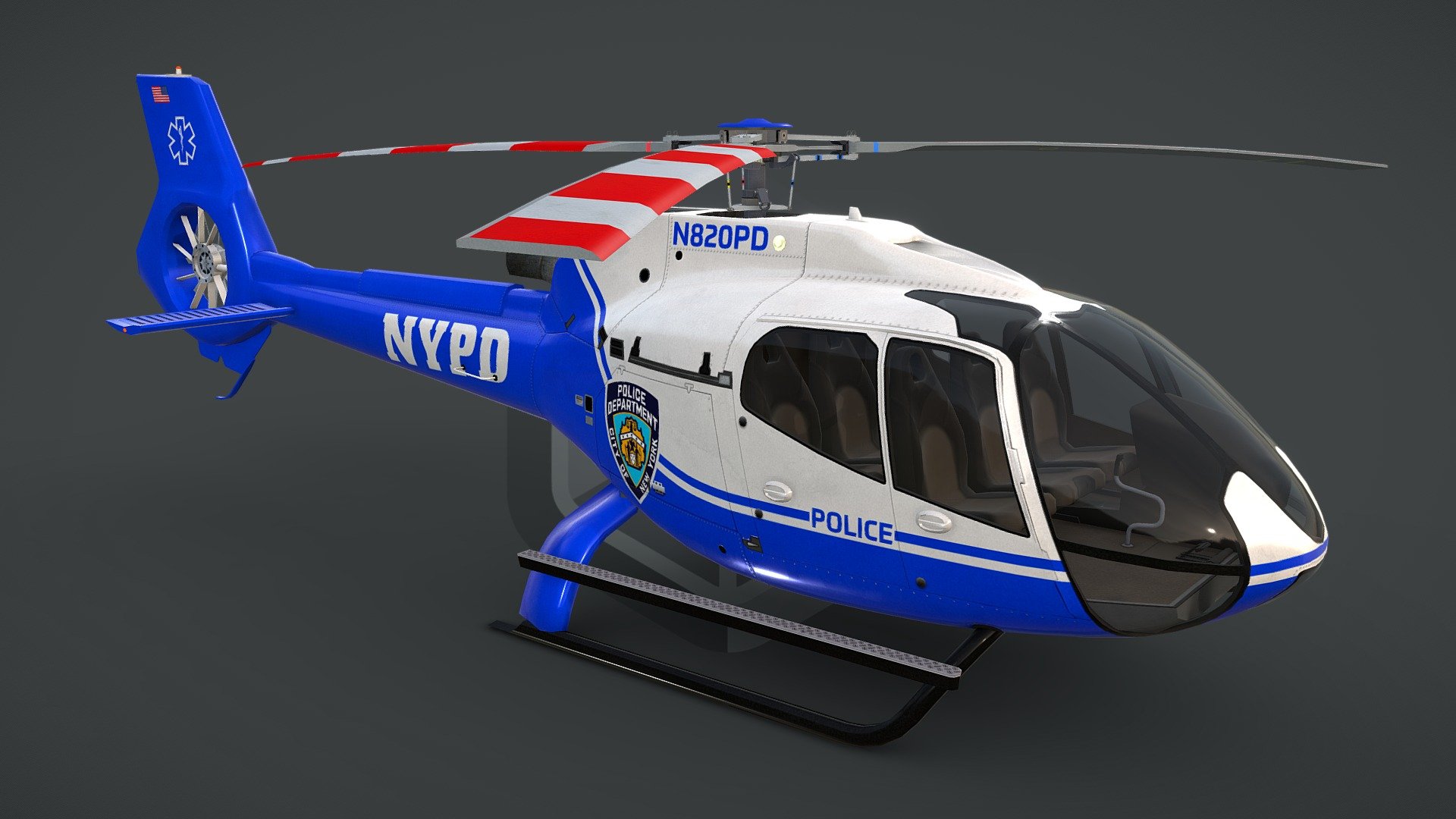 NYPD Helicopter EC130-H130 Livery 14 3d model