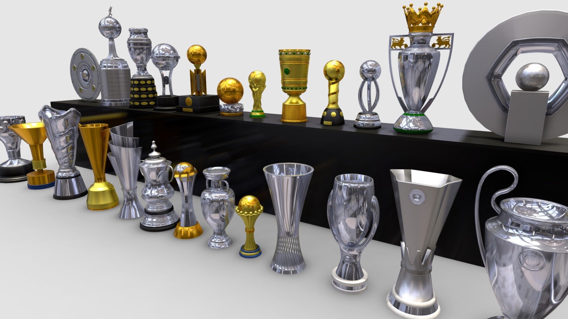 Football Trophy Pack 3D 3d model