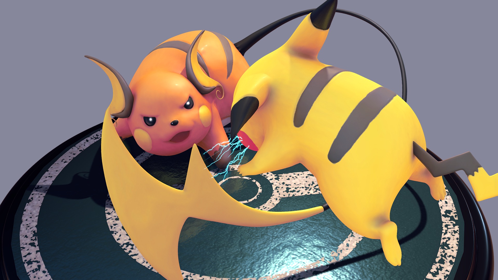 Pikachu VS Raichu 3d model