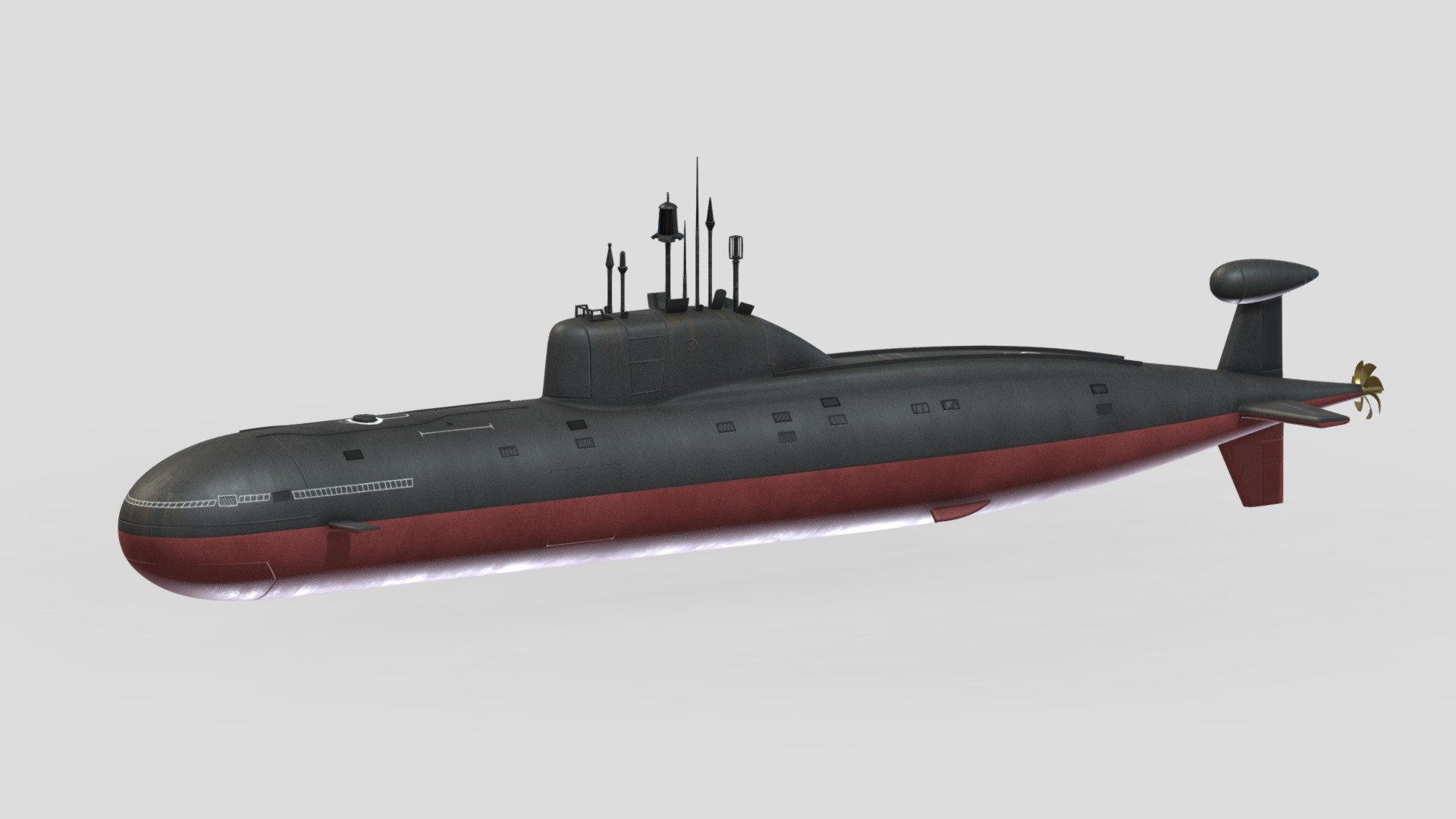 Nuclear Powered Attack Submarine Akula Class 3d model