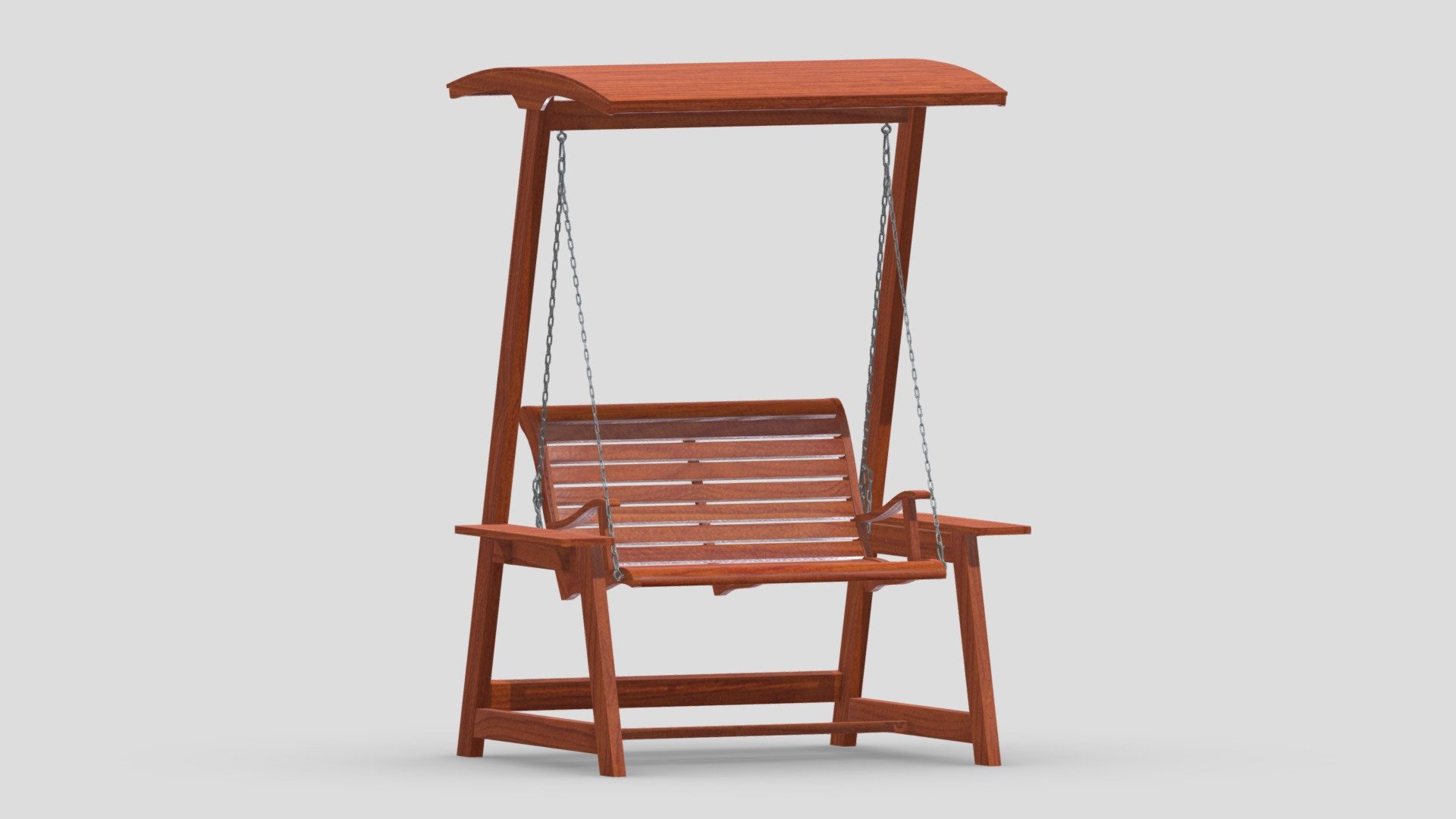 Wooden Swing Chair 003 3d model