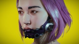 CyberPunk Girl Head