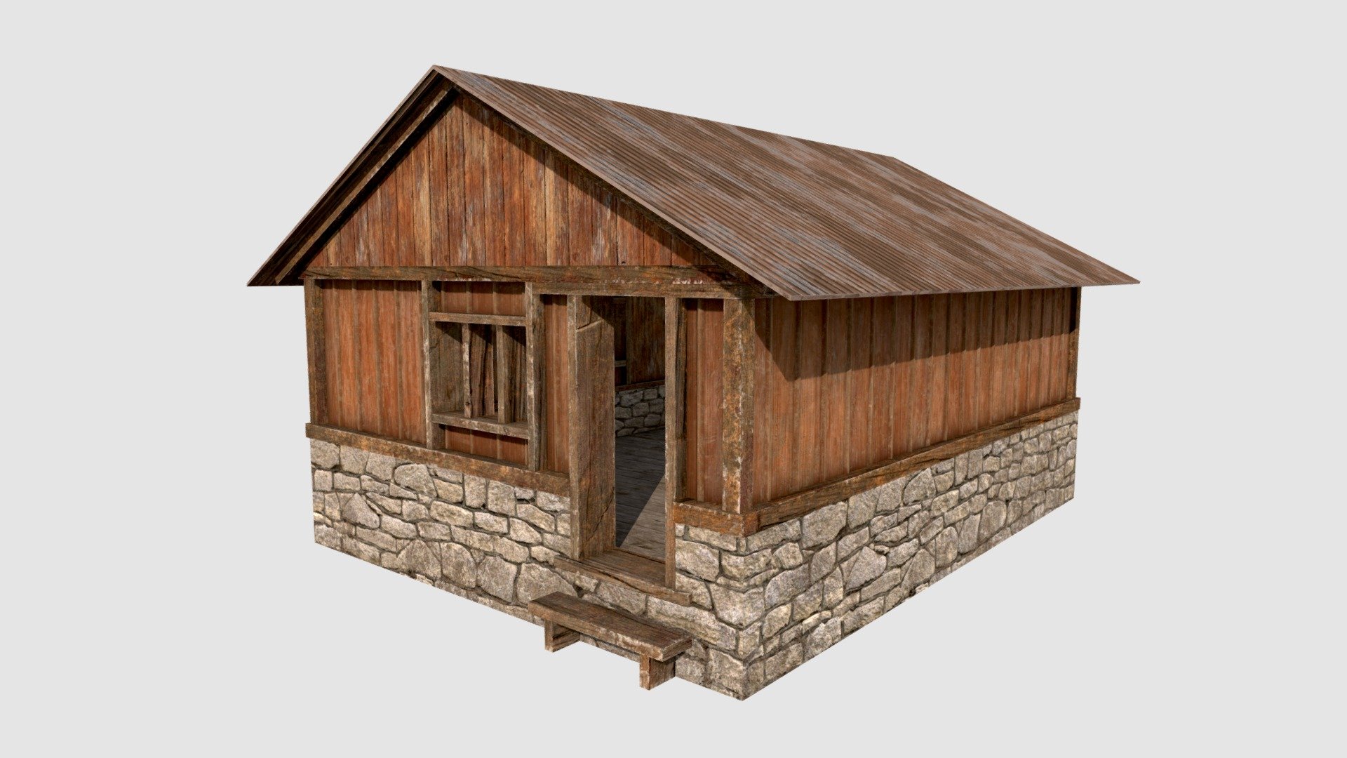 Wooden Hut 3d model