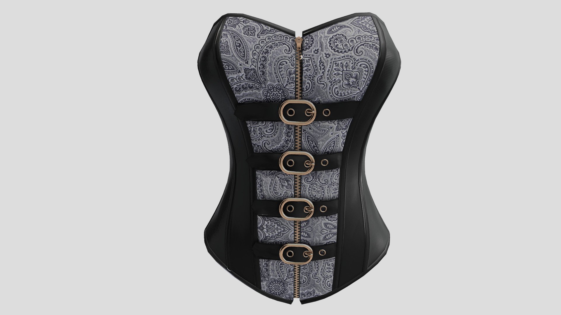 Female Steampunk Overbust Corset 3d model