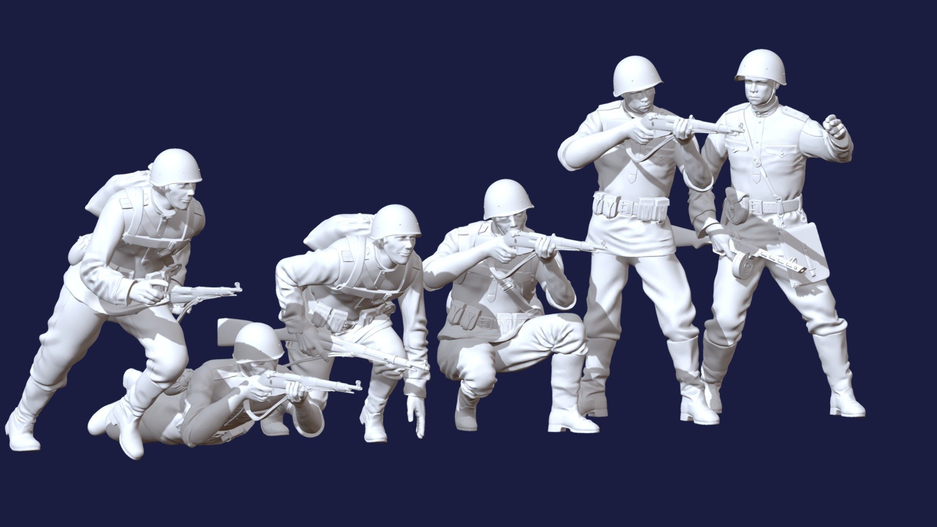 soldiers WW2 Russia 3d model