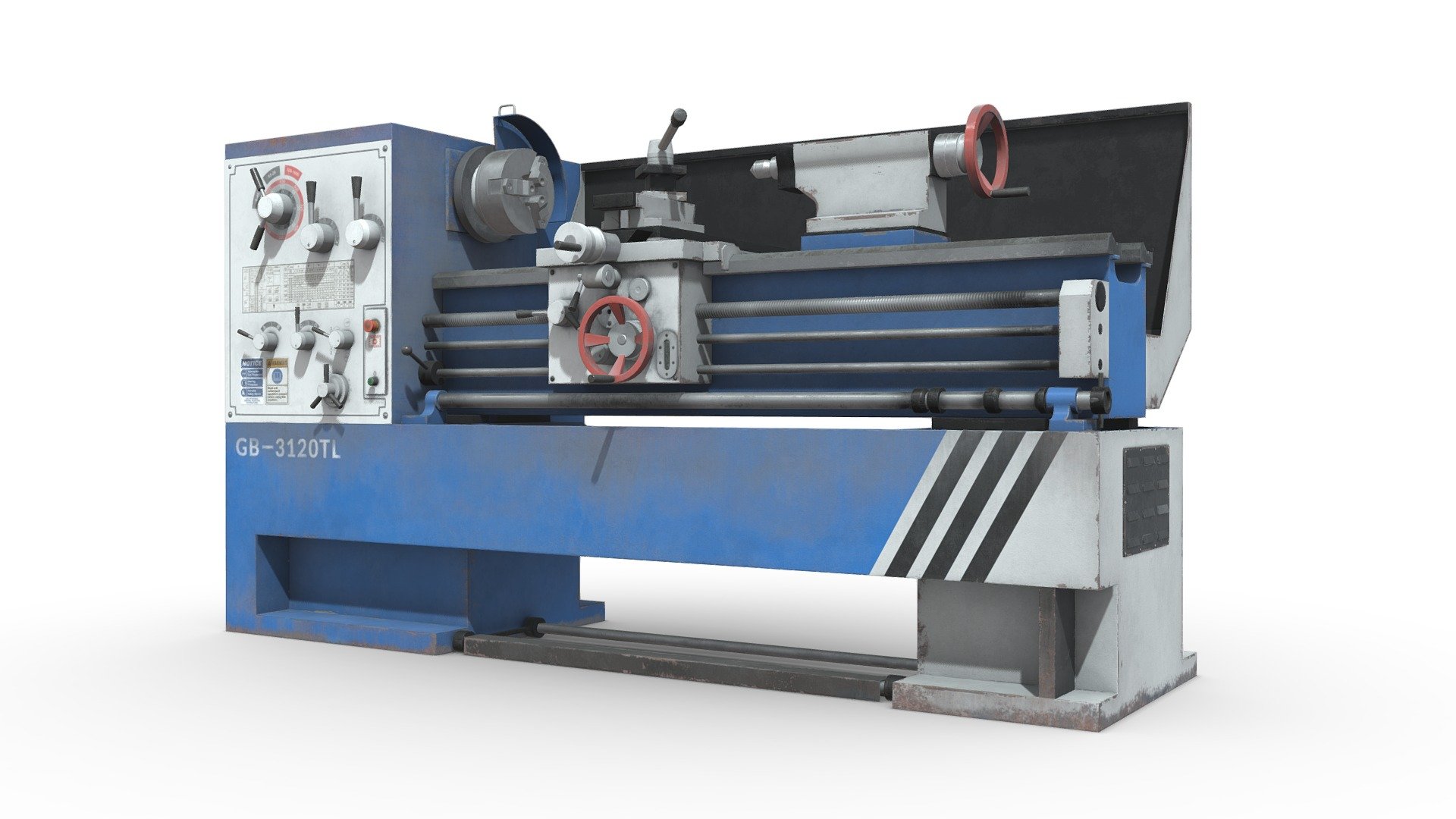 Turning Lathe machine Dirty 3d model