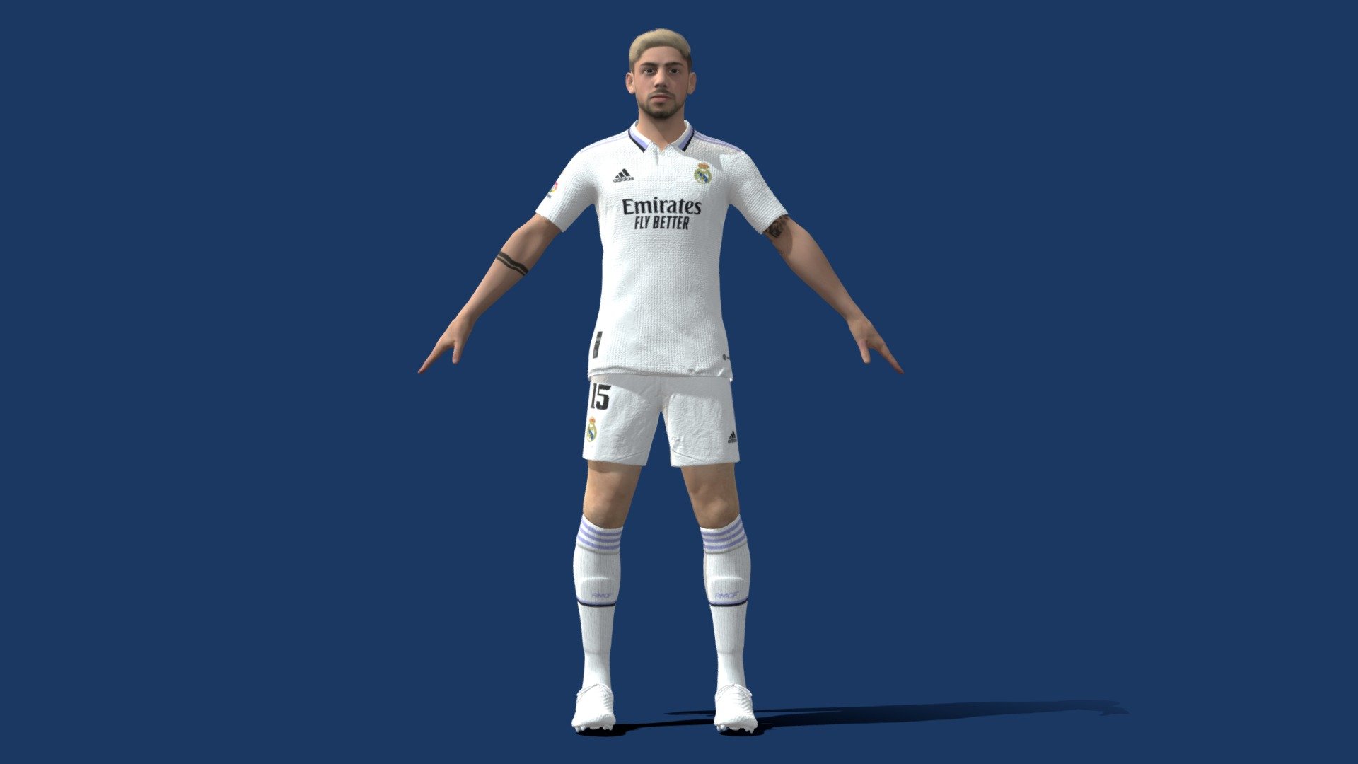 T-P Rigged Valverde Real Madrid 2023 3d model