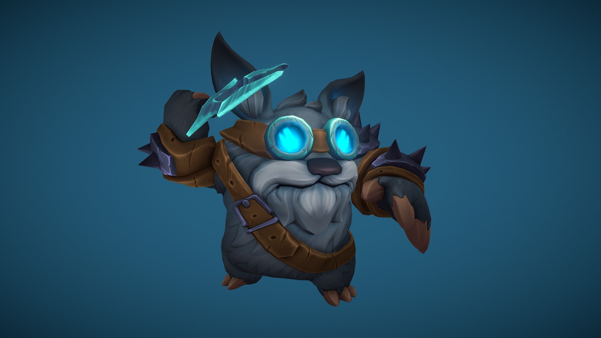 Stylized Fantasy Bear Minion Spearman 3d model