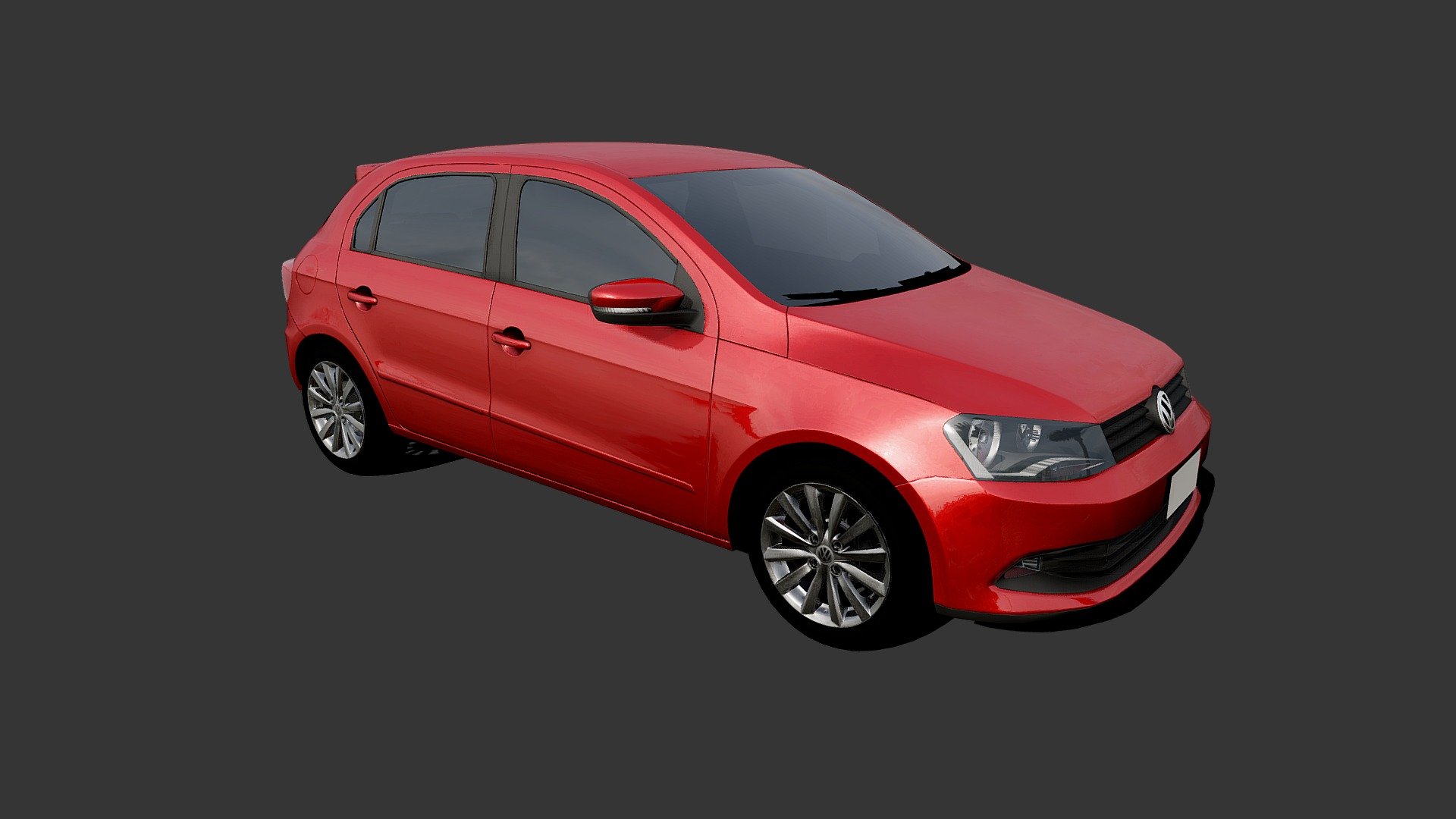 VW Gol GT 2017 Low Poly 3d model