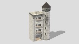 Castle Medieval Middle Ages 02 Low Poly PBR