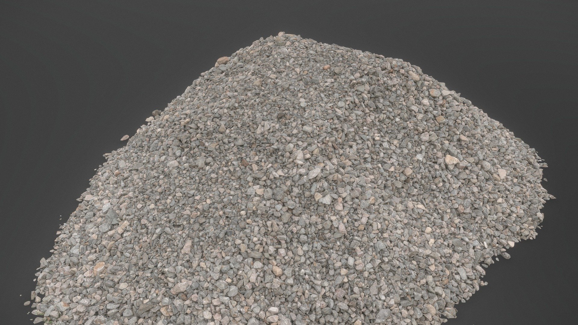 Large gray paving gravel pile 3d model