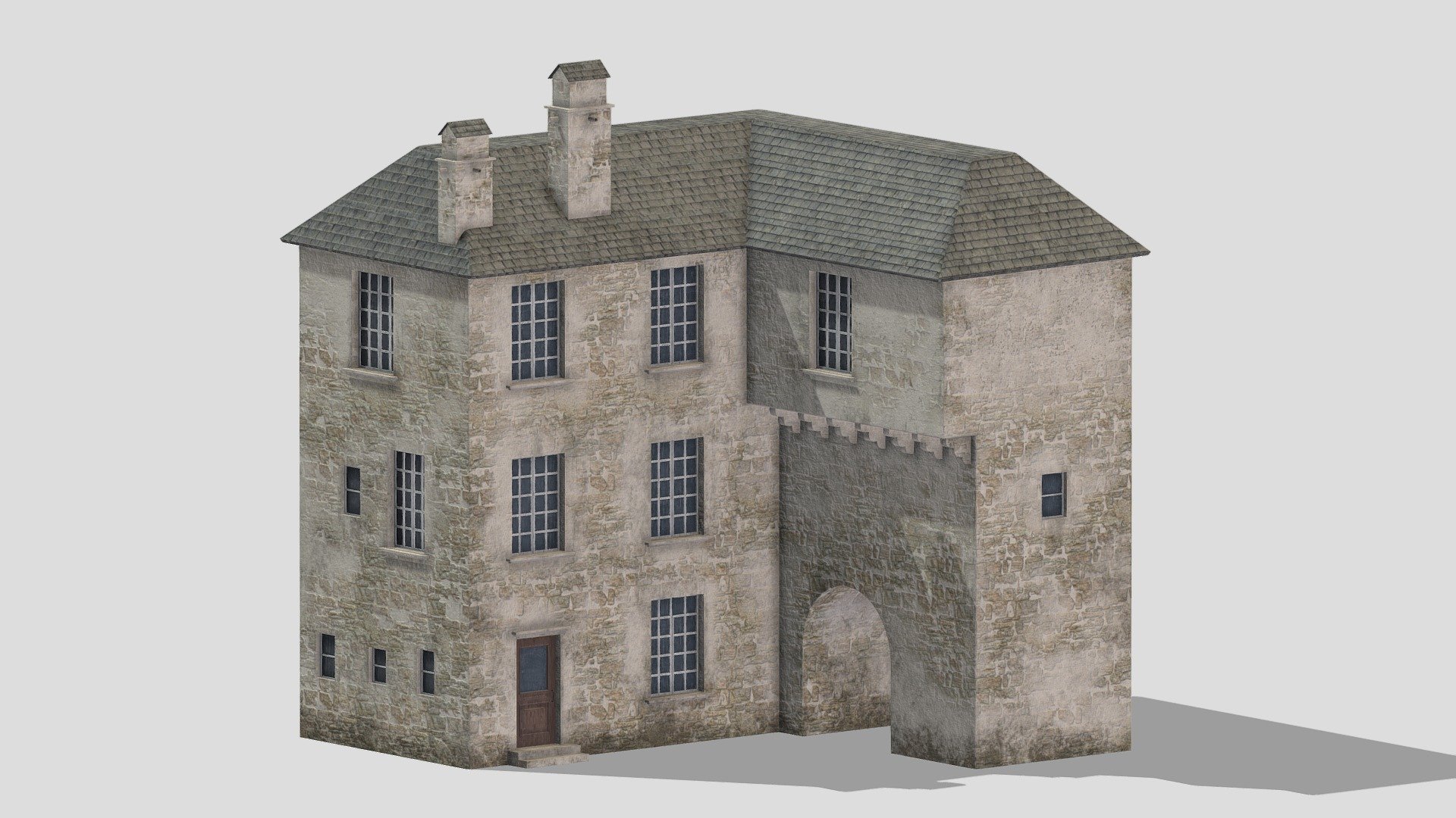 Castle Medieval Middle Ages 06 Low Poly PBR 3d model