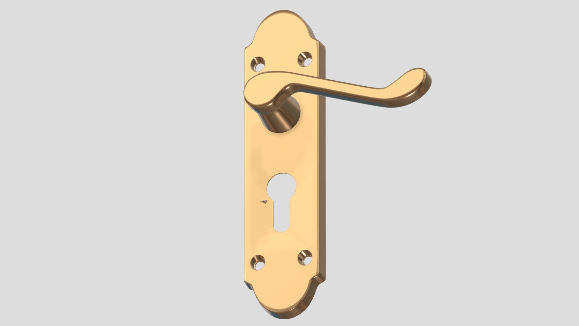 Oxford Door Handle Brass 3d model