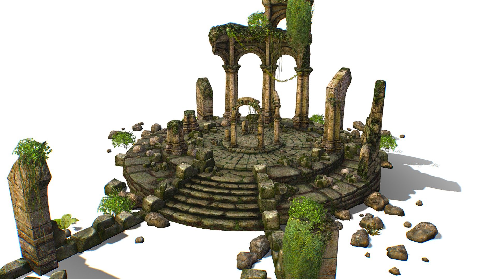 constructor ancient jungle portal ruins 3d model