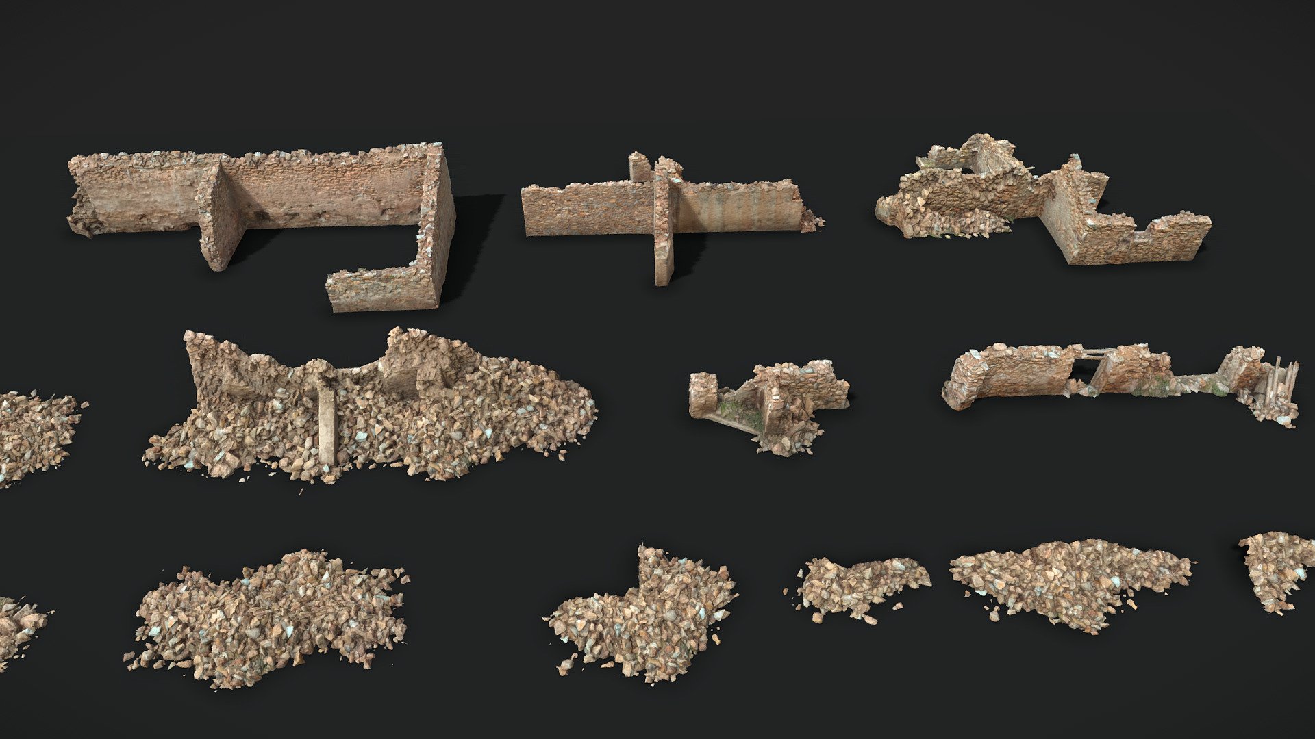 Old Village Building Ruins Scans 3d model