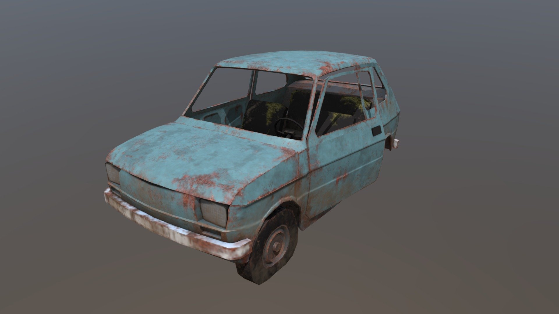 Wrecked Fiat 126p 3d model