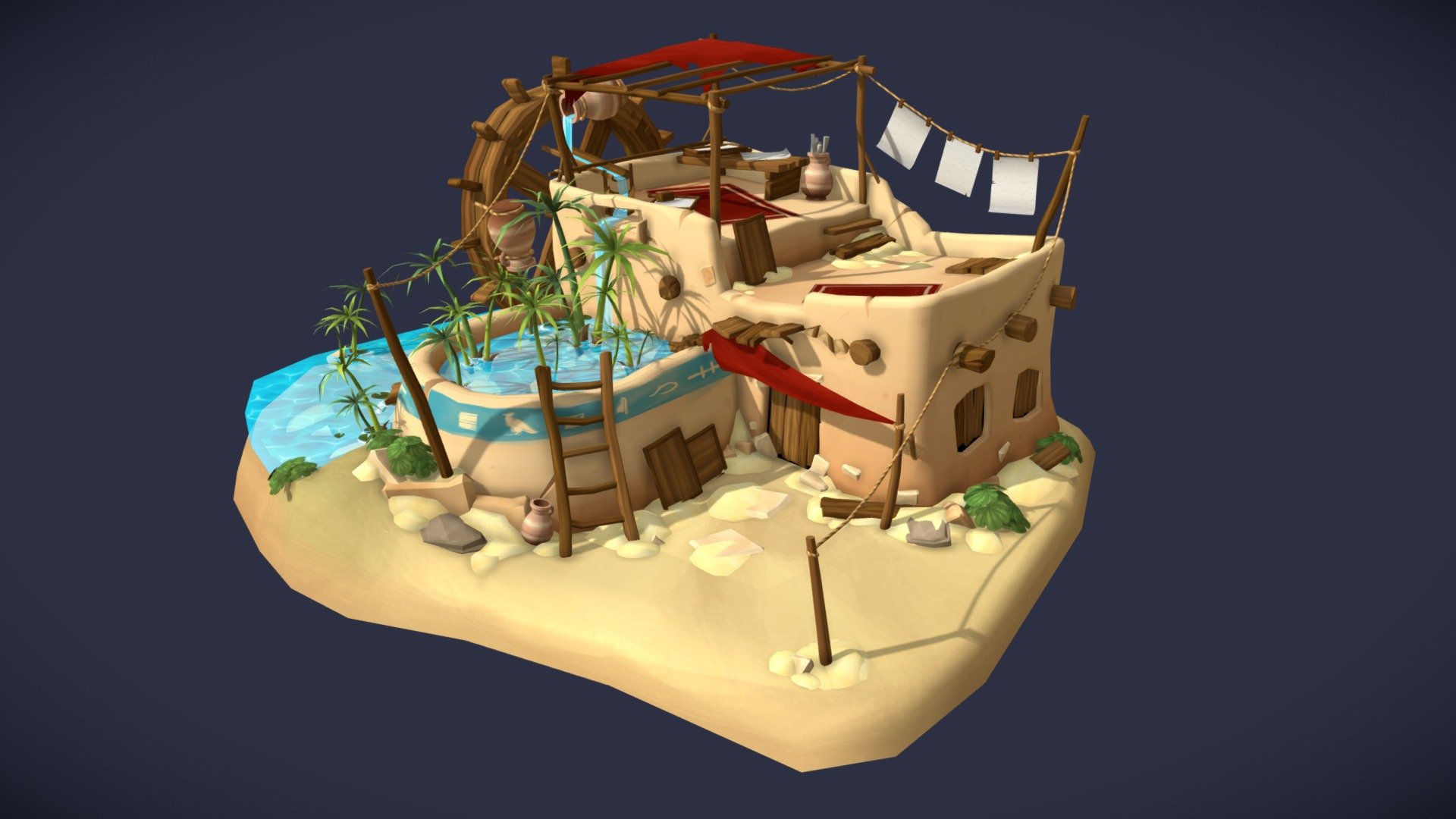 Egyptian papermaker 3d model