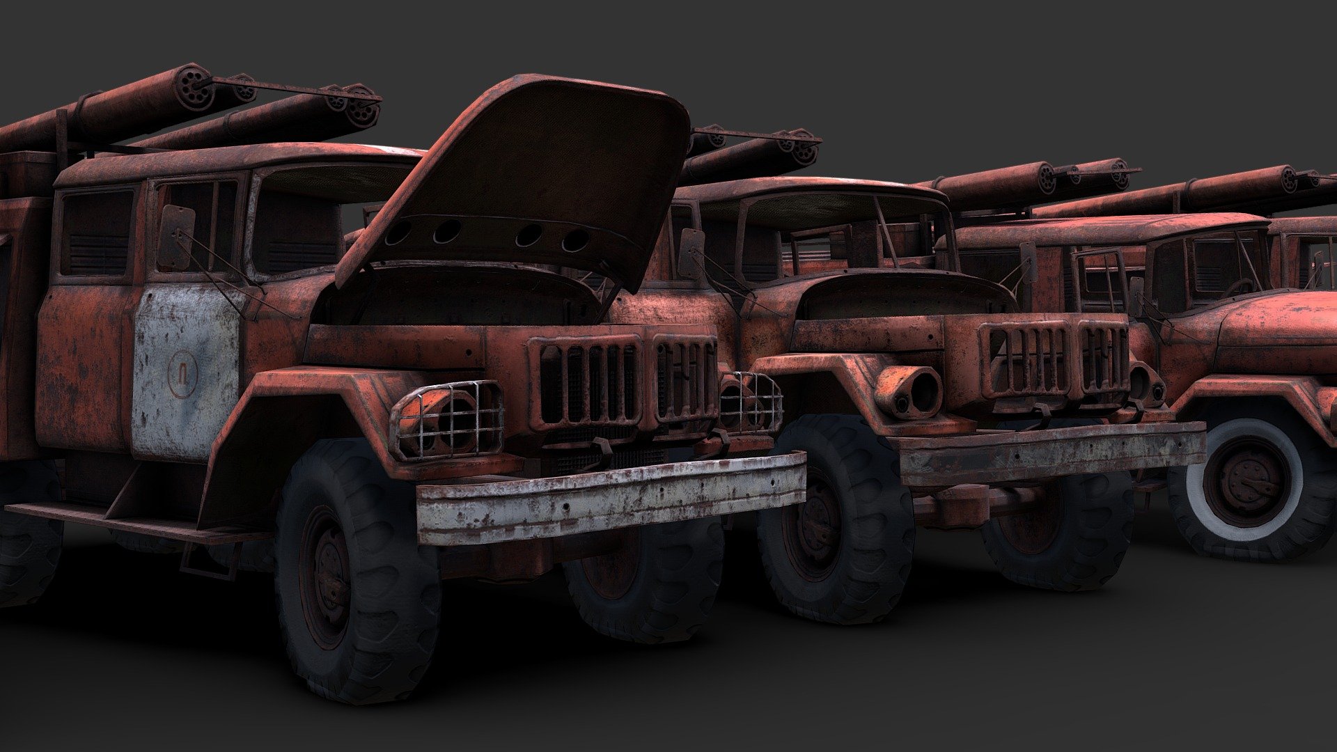 Chernobyl Fire Engines (ZIL 131) 3d model