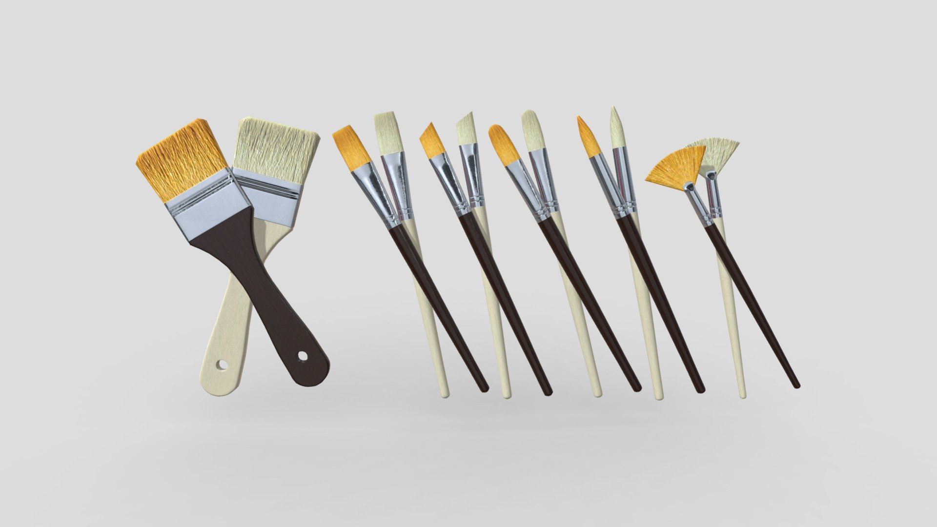 Paint Brush Pack 3d model