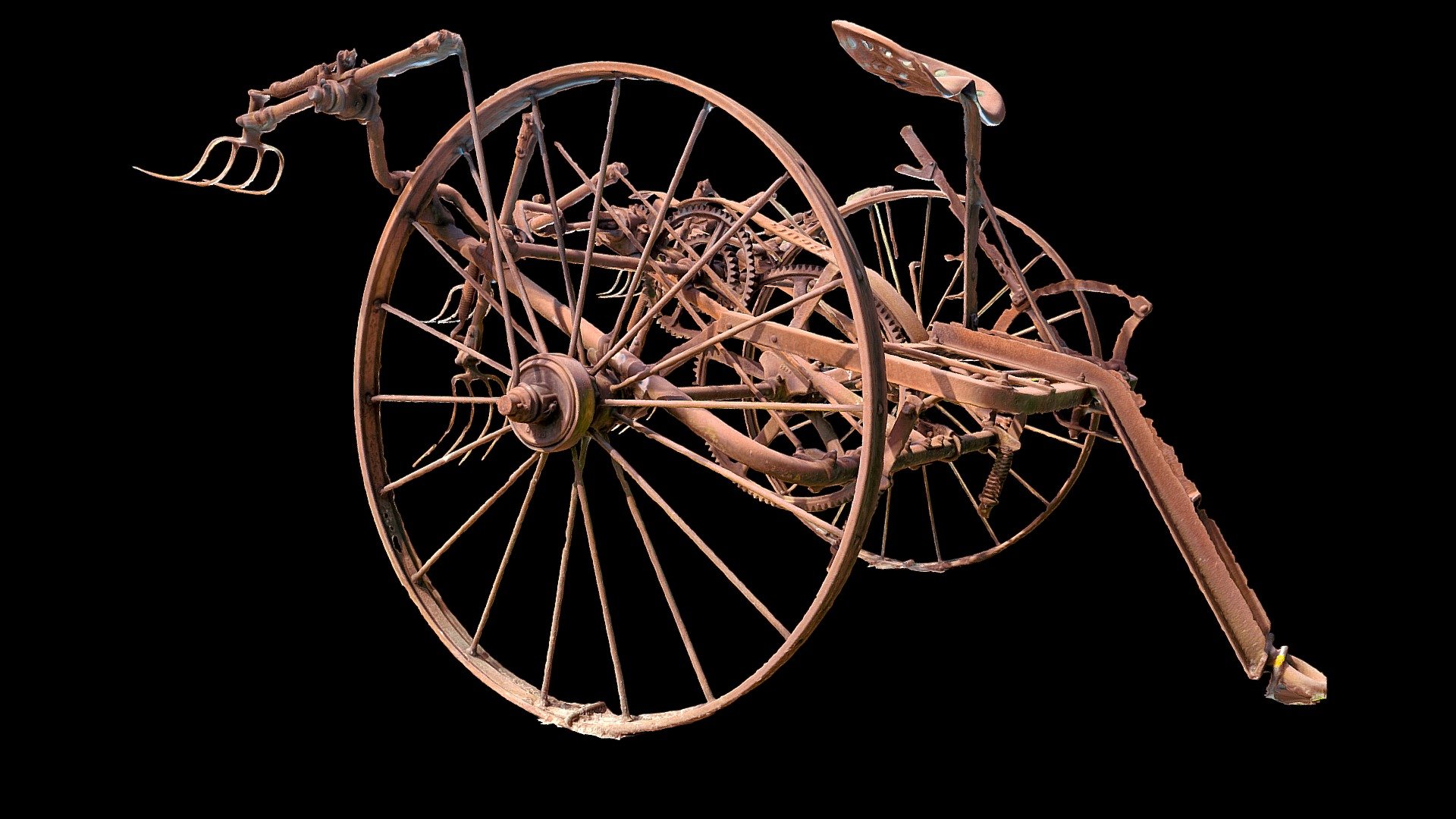 Old rusted farm machine 3d model