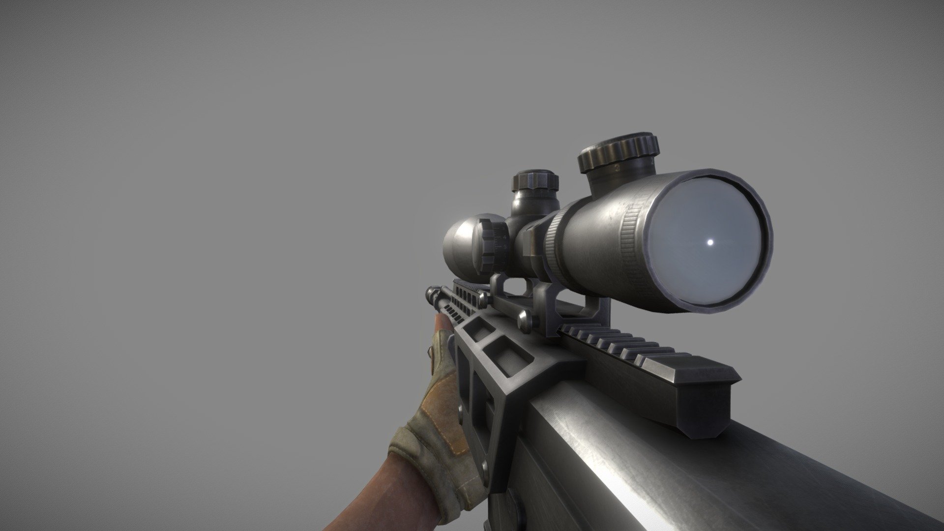 FPS Animated Sniper Rifle (Version 2) 3d model