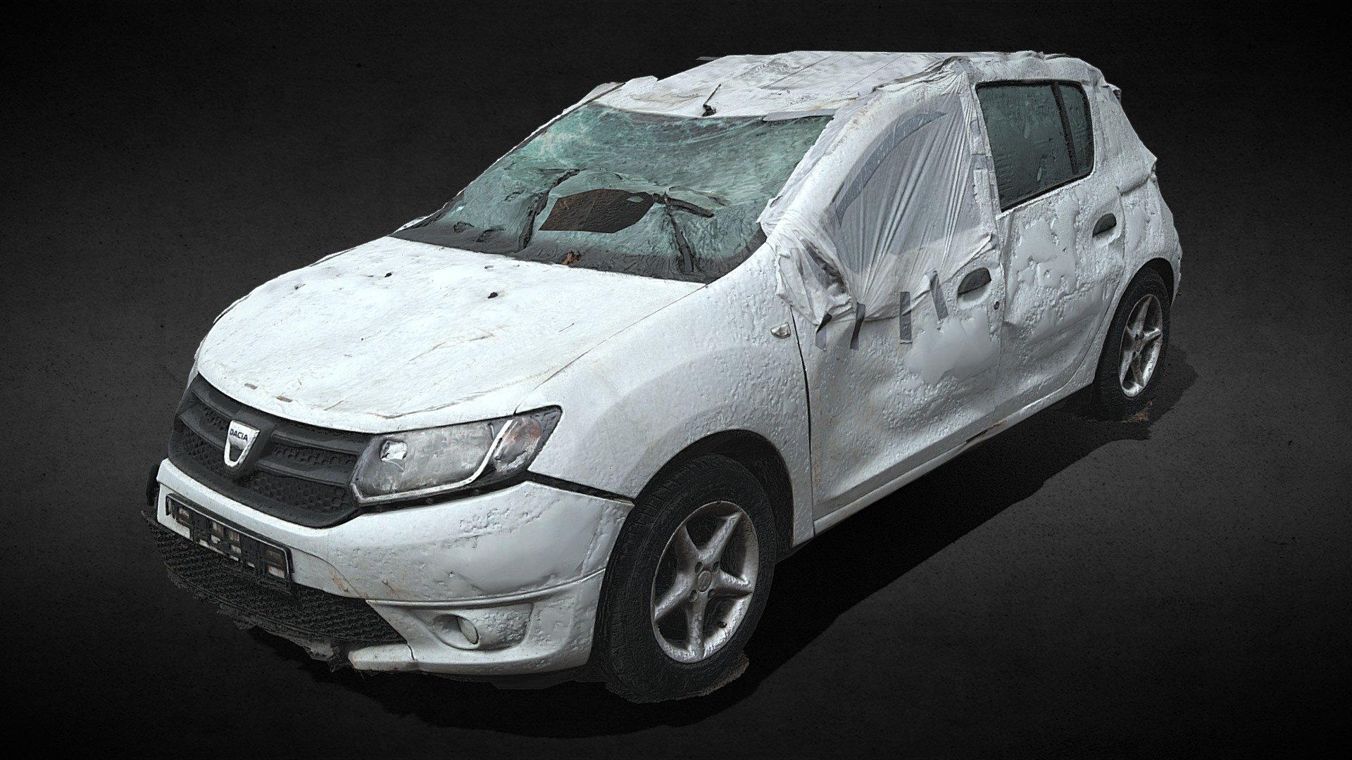 car wreck destroyed photogrammetry 3d model