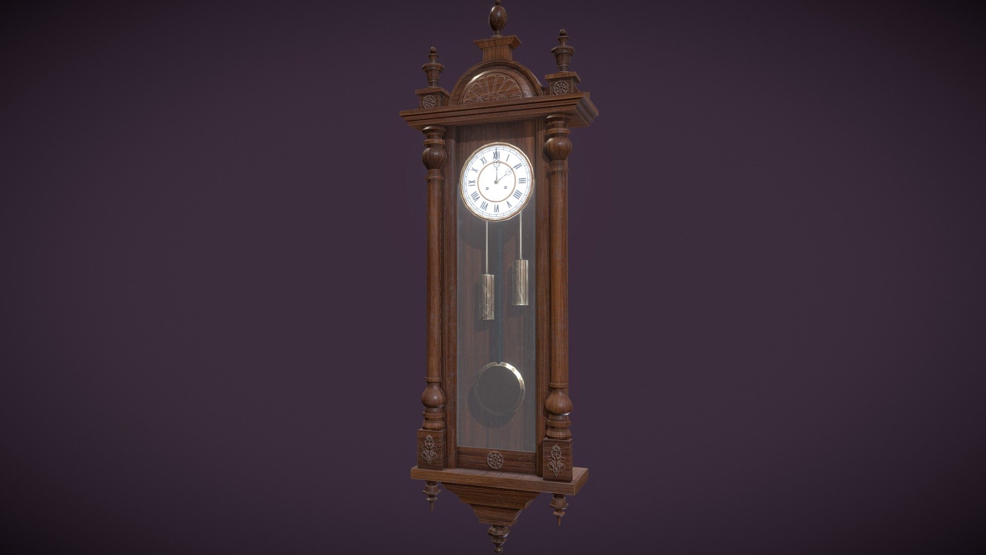 Antique wall clock 3d model