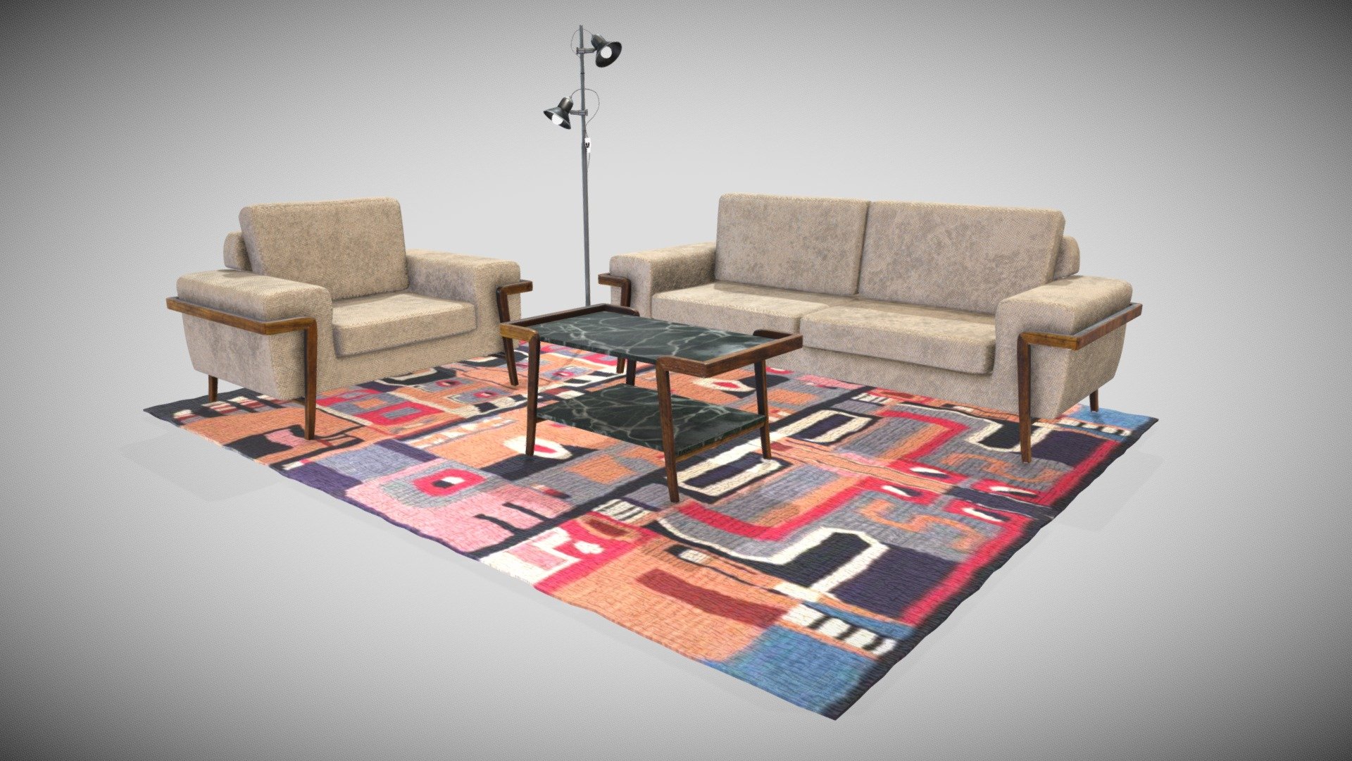 Sofa Set 3d model