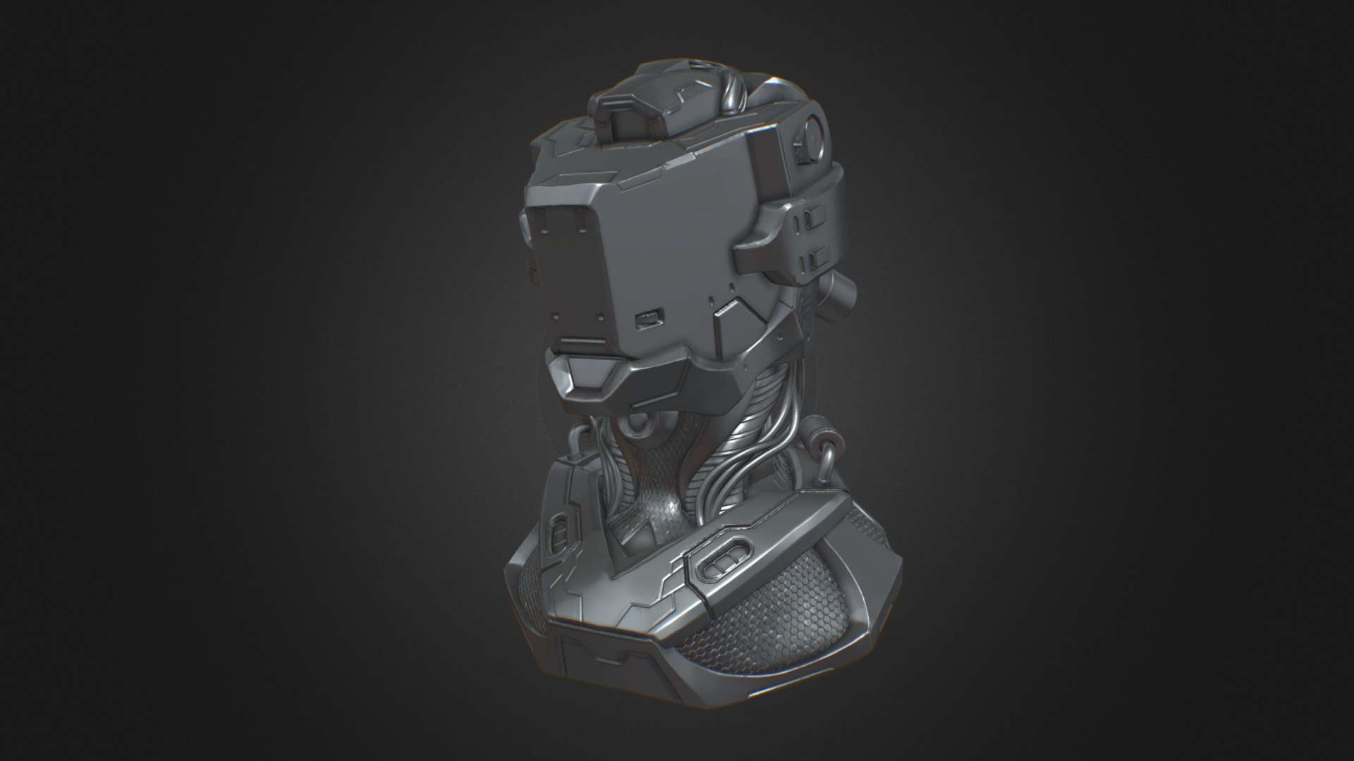 Mecha head 3d model