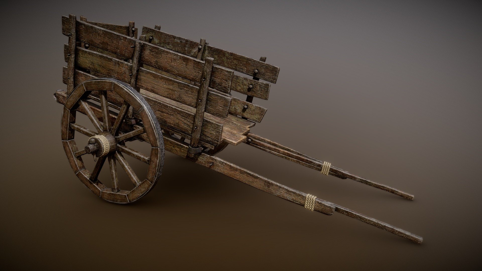 Wooden Cart 3d model