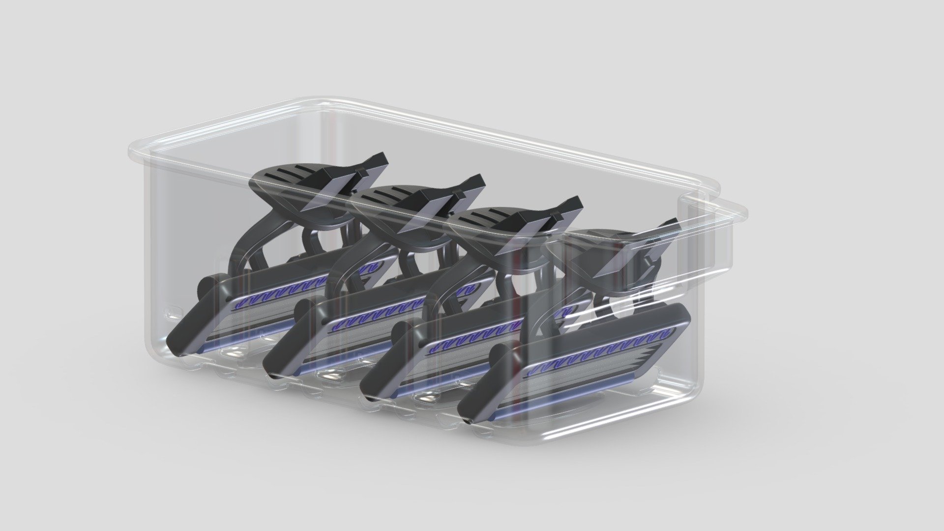 Quadruple Blade Cartridge Refills 3d model