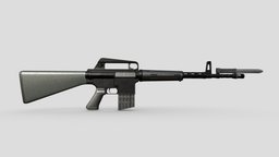 Armalite AR 10 Low Poly