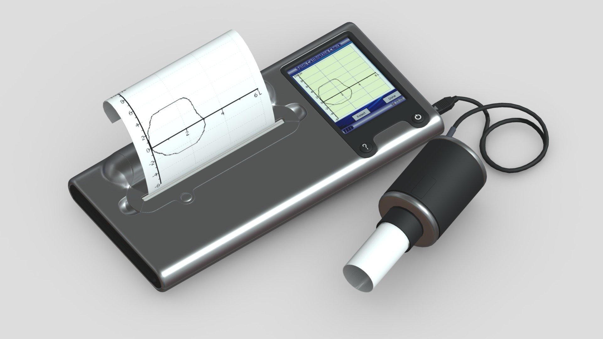 Medical Spirometer PBR Realistic 3d model