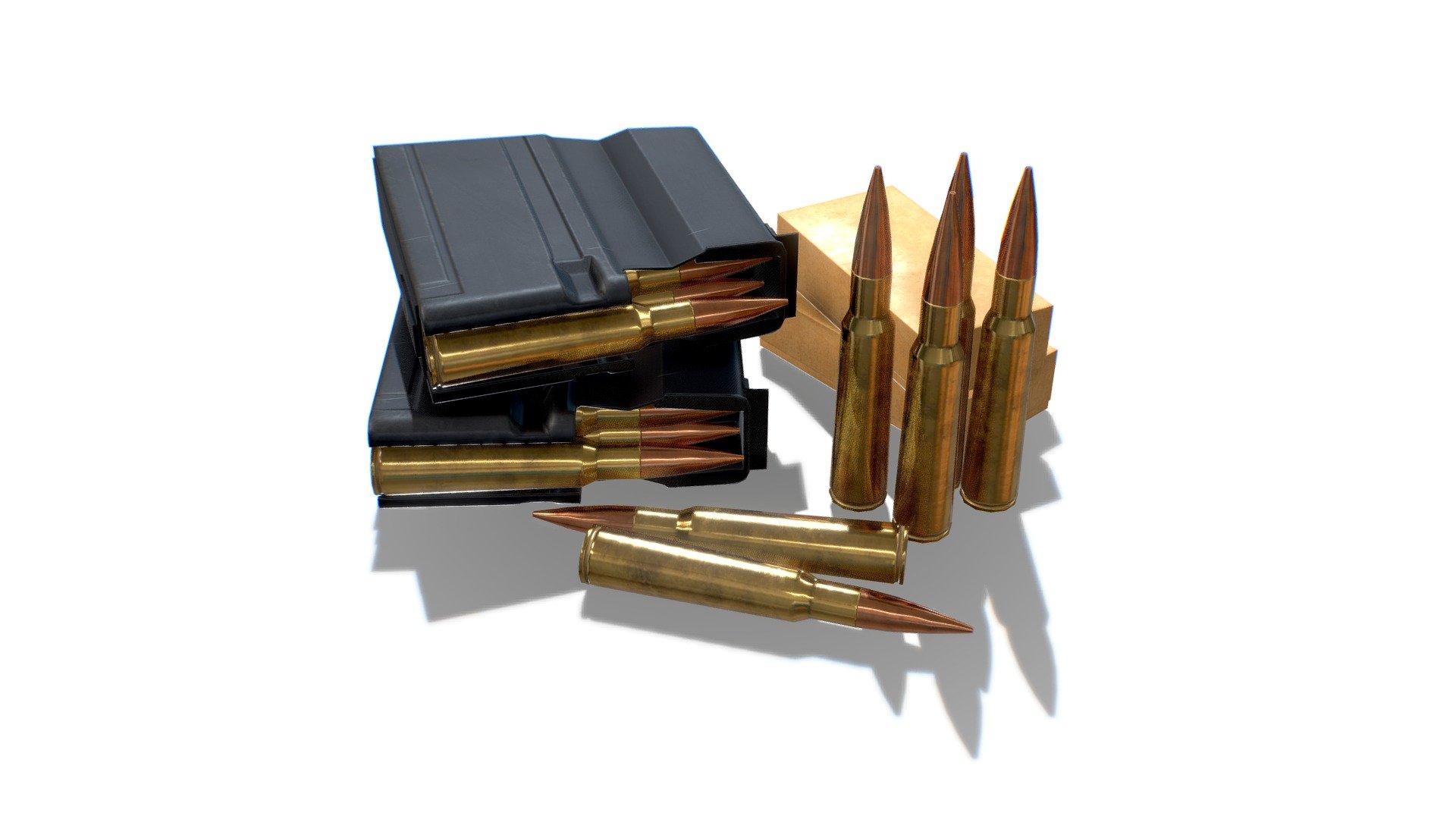 50 BMG Ammo Pack 3d model