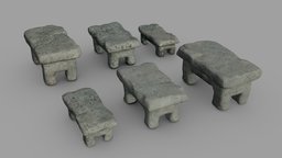 Stone Altar Pack (Low & High Poly)