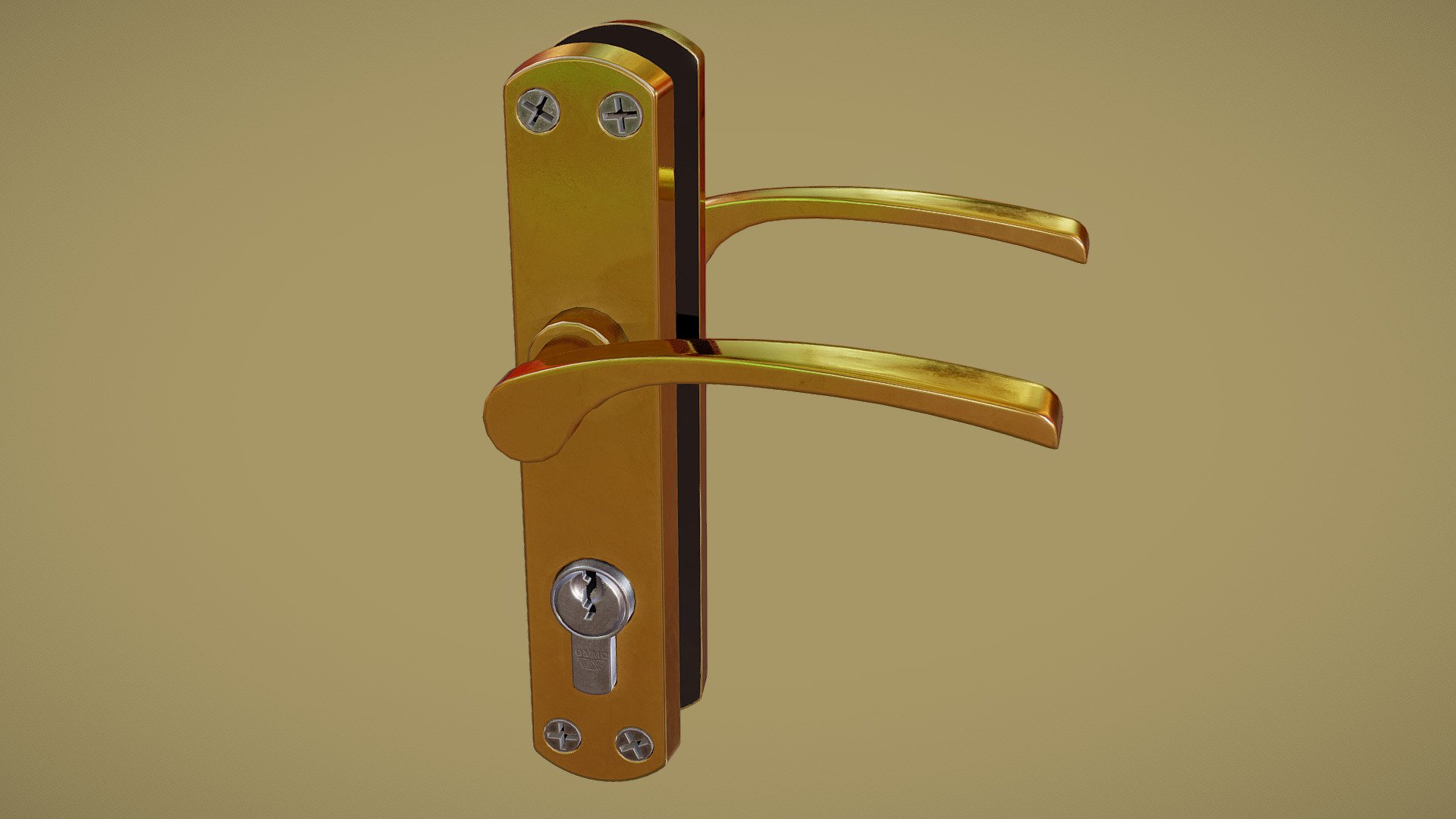 Interior Door Handle PBR 3d model