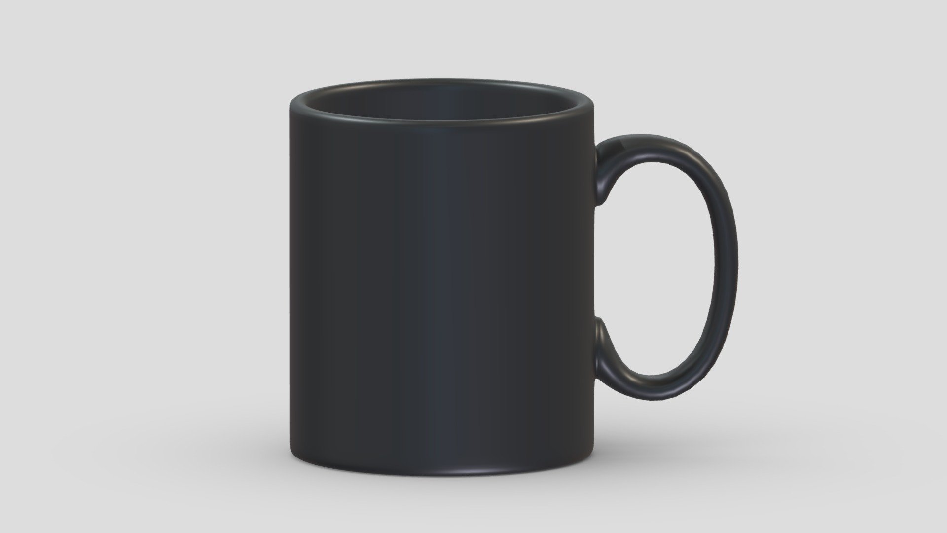 Black Matte Mug 3d model