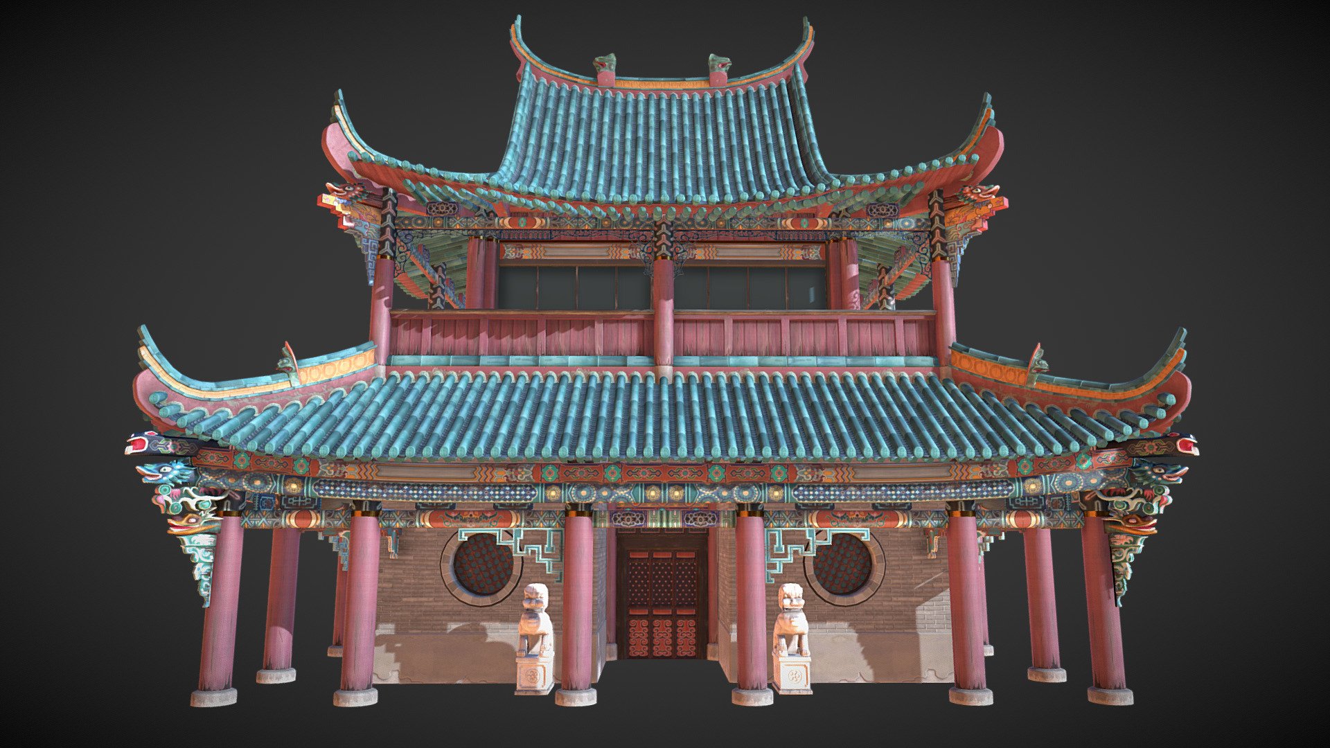 Chinese Temple Square Pagoda 3d model