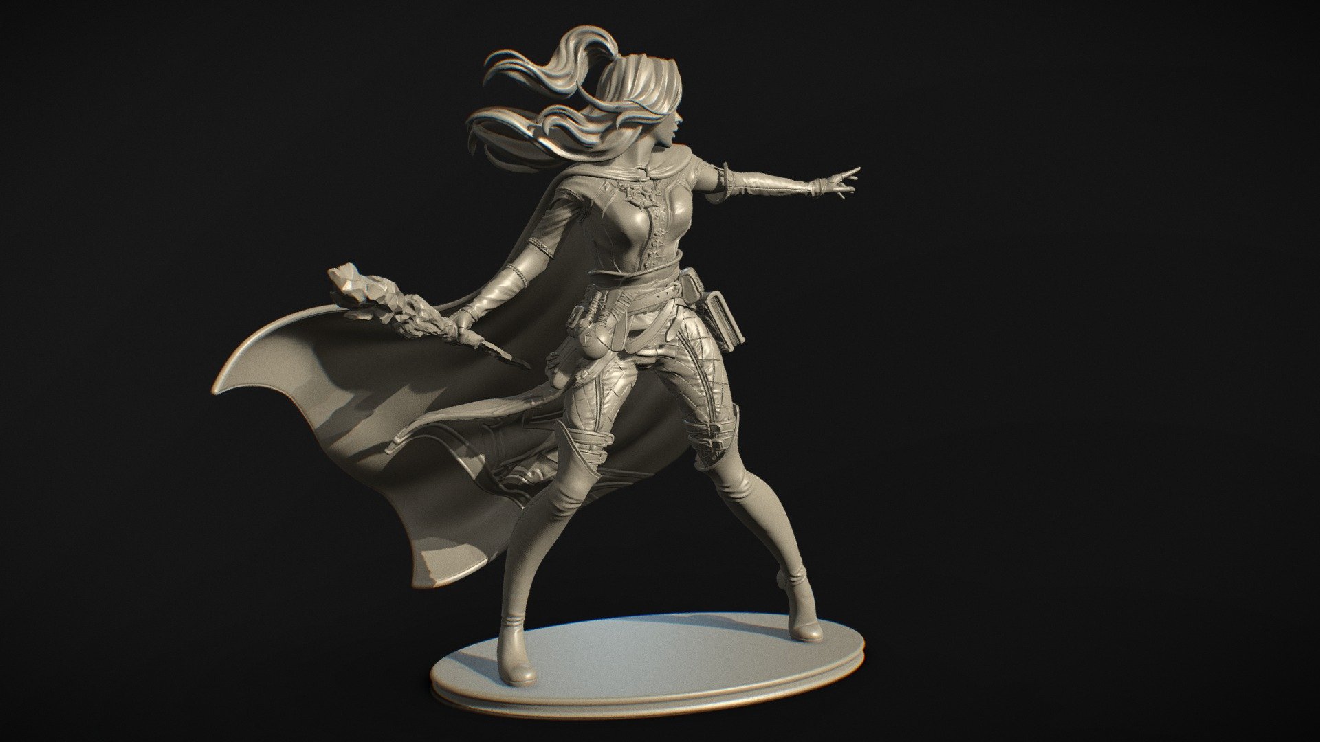 Elf Mage 3D Print Miniature 3d model