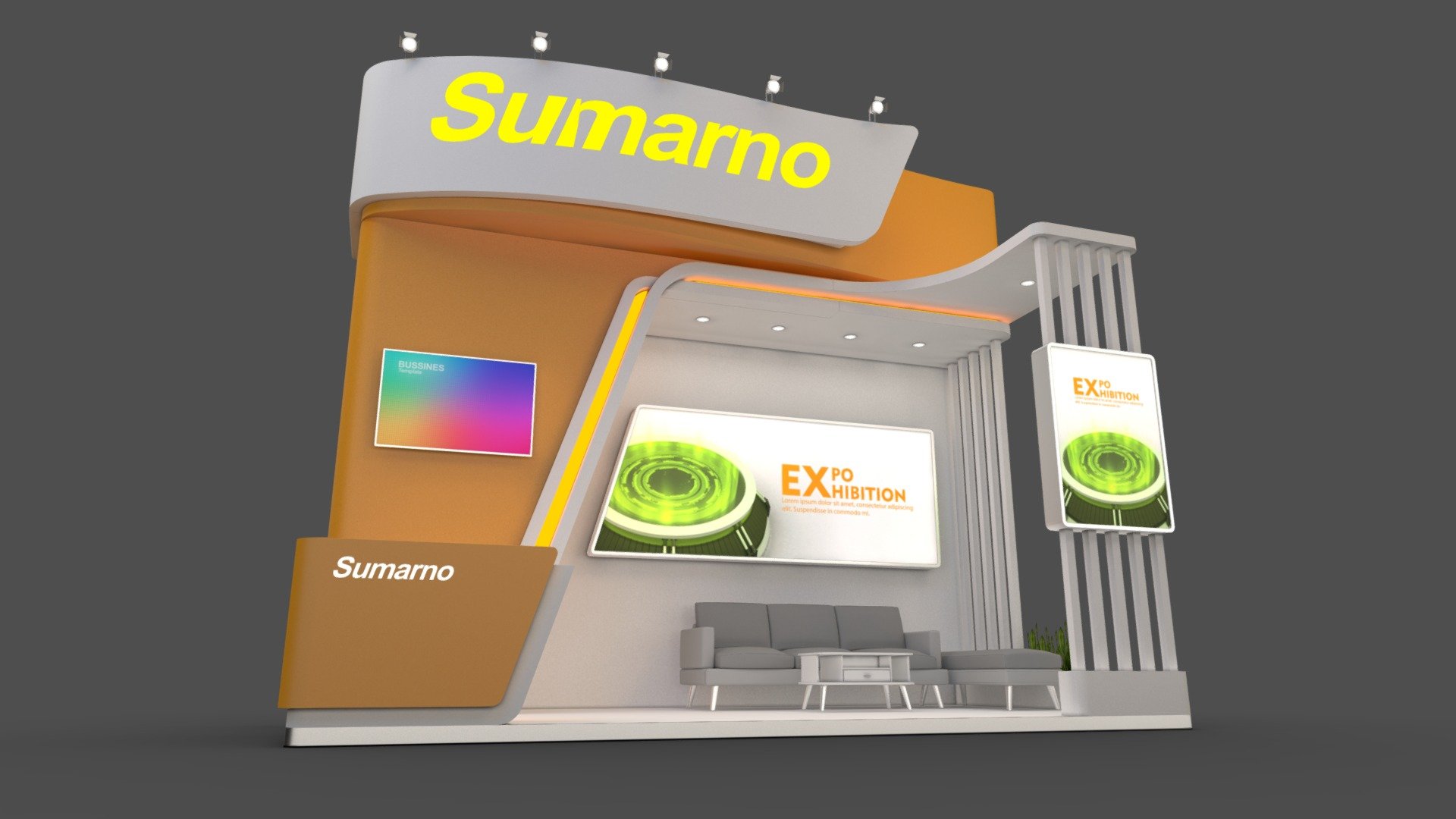 EXHIBITION STAND OQ18 3d model