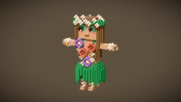 Hawaiian girl Voxel