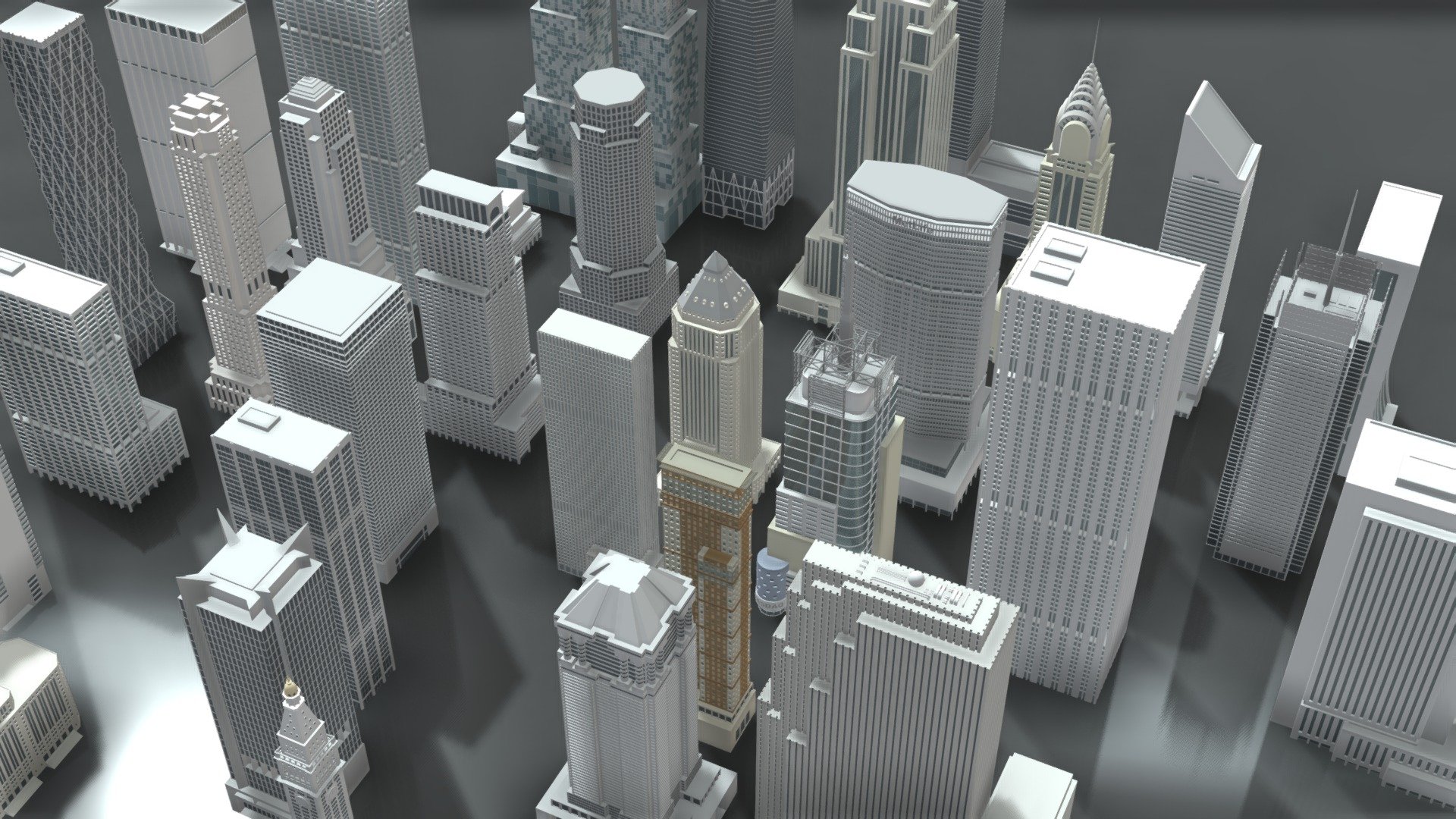 New York Skyscrapers 3d model