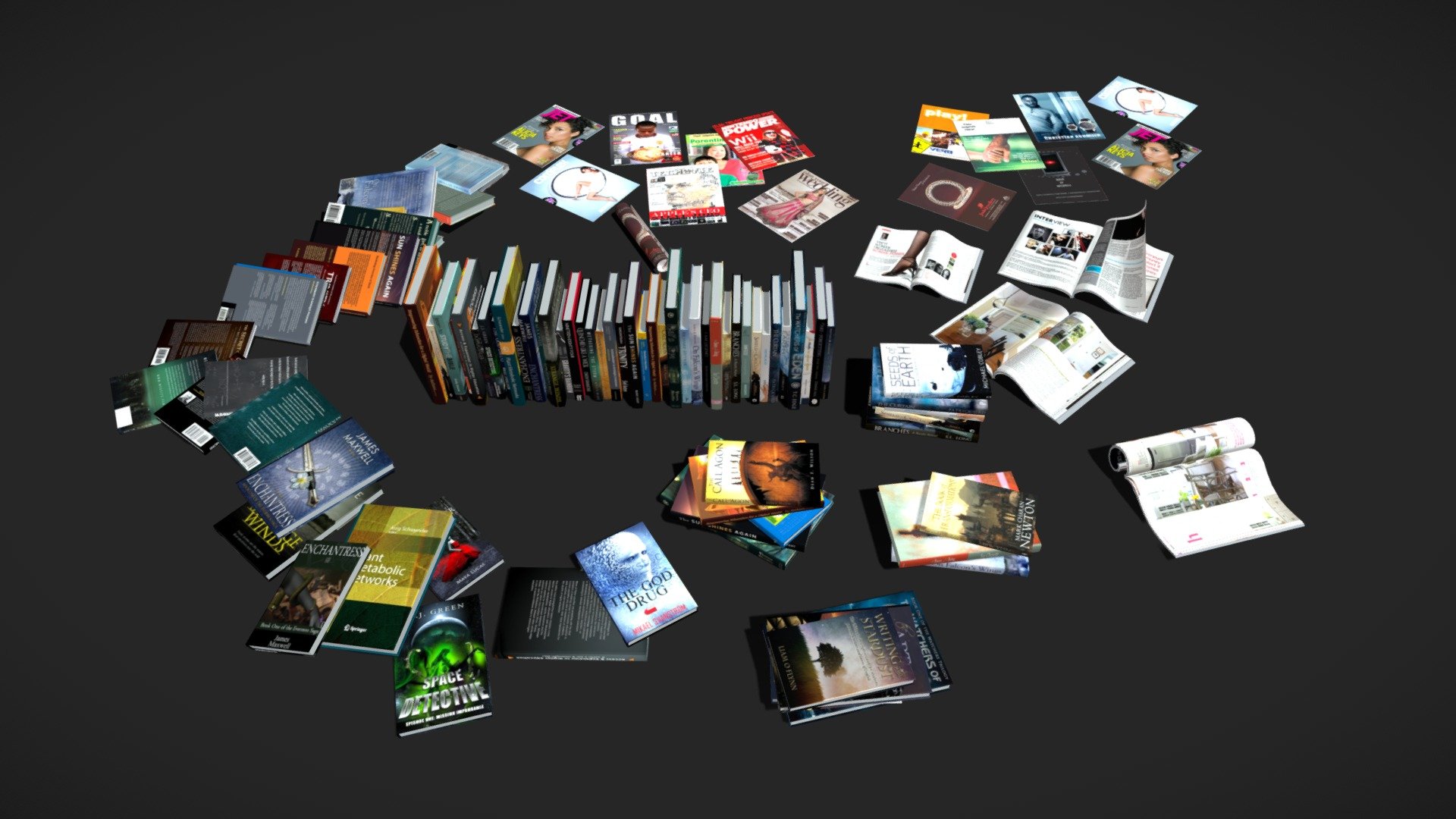 Books and Magazines 3d model