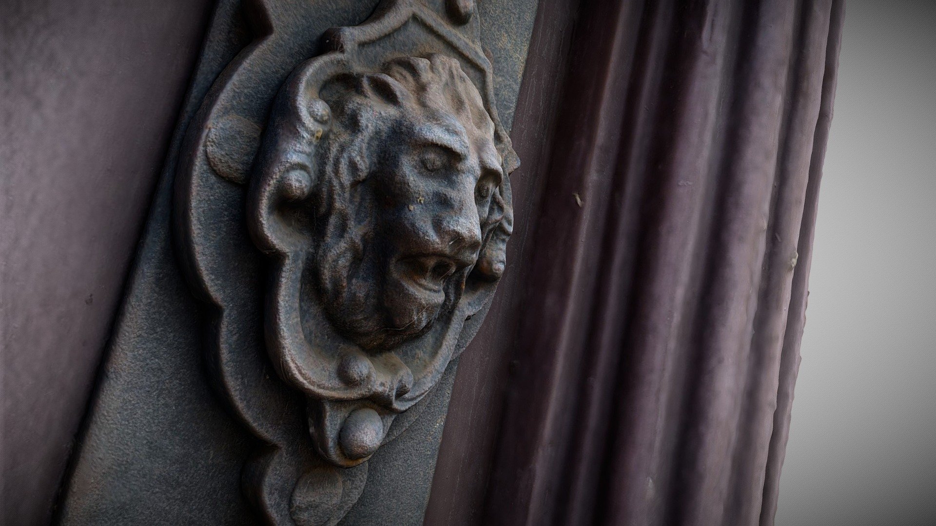 Lion Doorknob in Prague 3d model